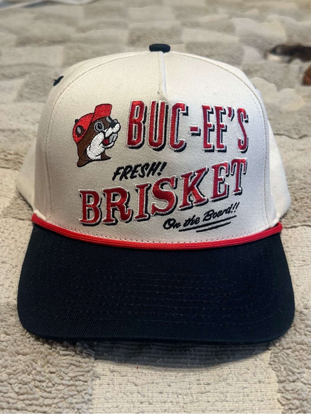 White & Black Bucees Trucker Hat
